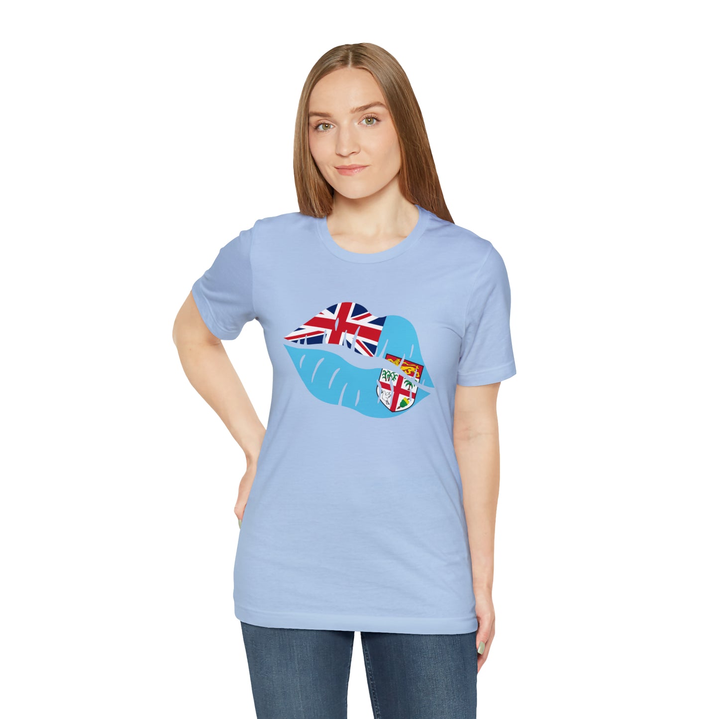 WATCH PARTY FIJI RUGBY Unisex T-Shirts in White and Baby Blue (Kisi)