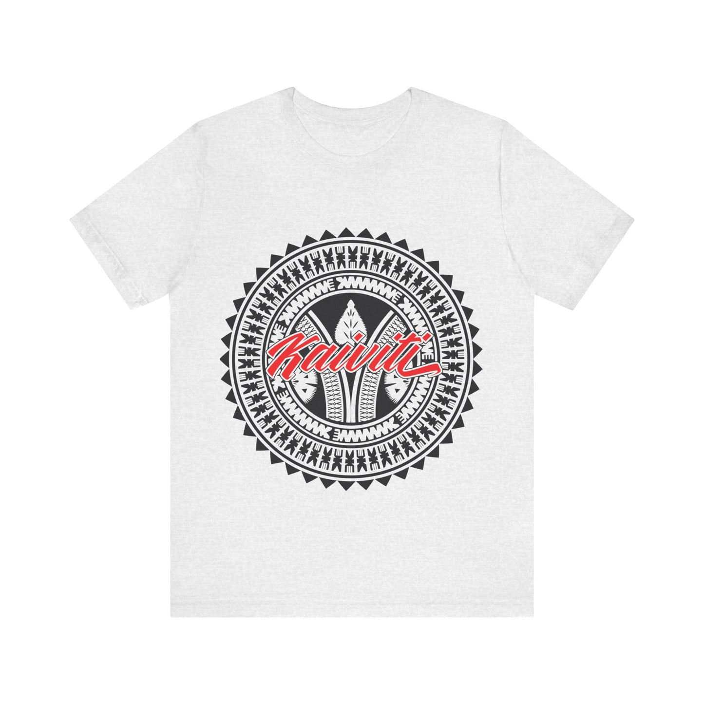 Kai Viti Unisex Short Sleeve Tee framed with round Fijian motifs, available in multiple colours.