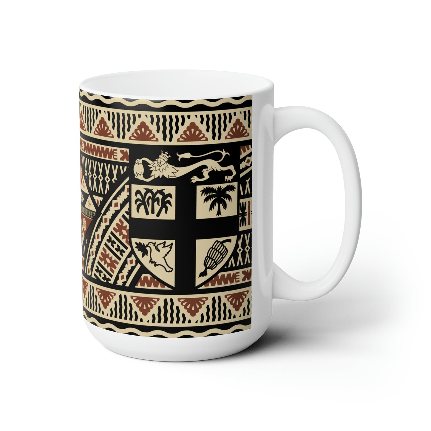 Fiji Tapa/Masi Design Ceramic Mug 15oz