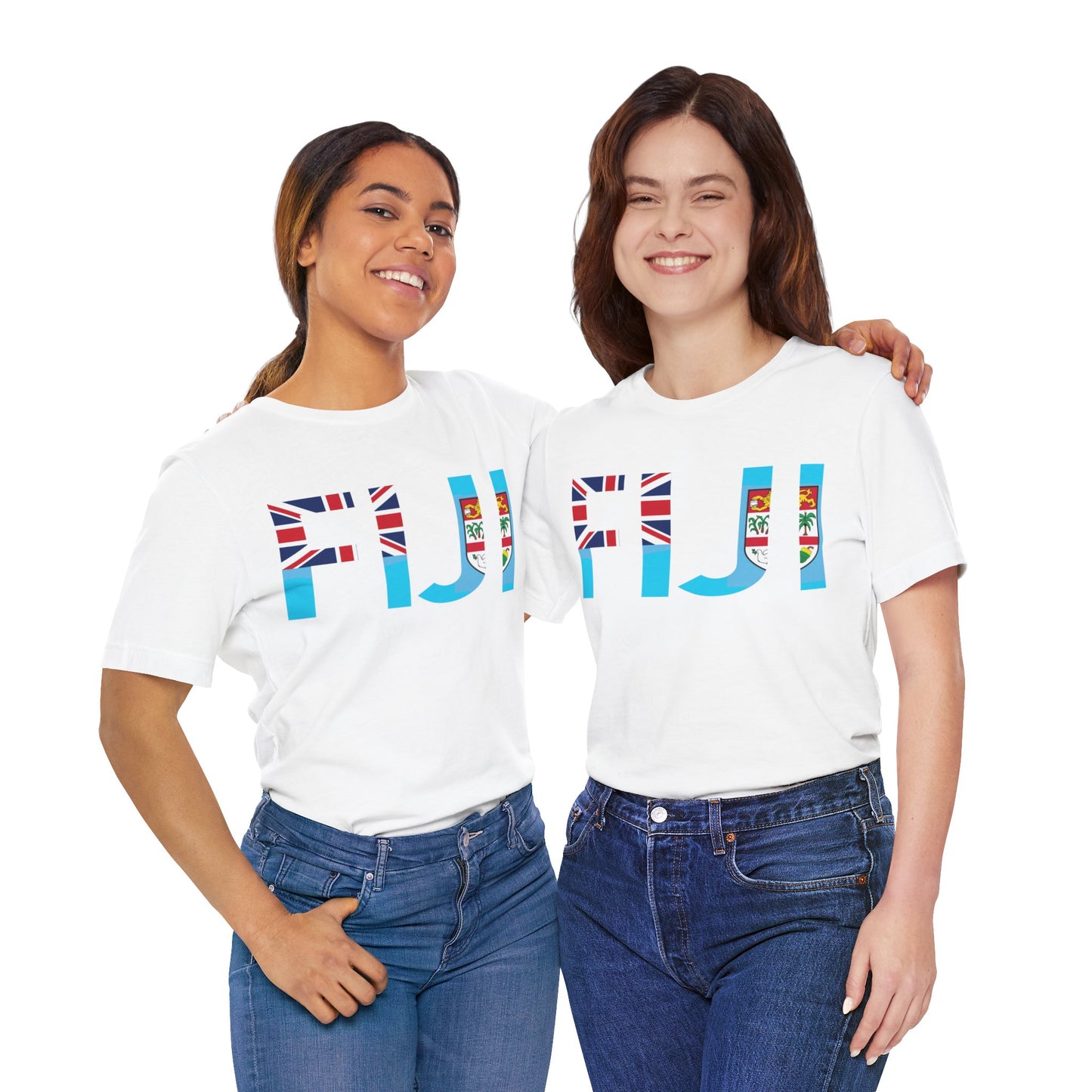 WATCH PARTY FIJI RUGBY Unisex T-Shirts in White and Baby Blue (Fiji)