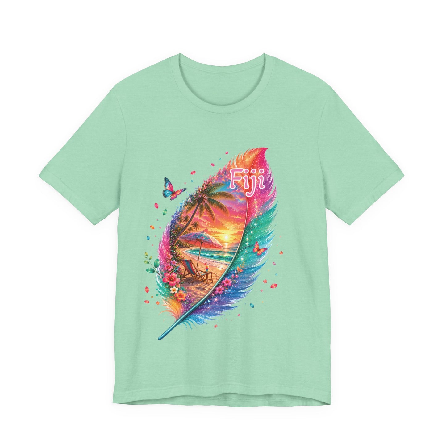 Fiji Vacay/Summer Vibes Unisex T-shirt. (Feather Sunset)