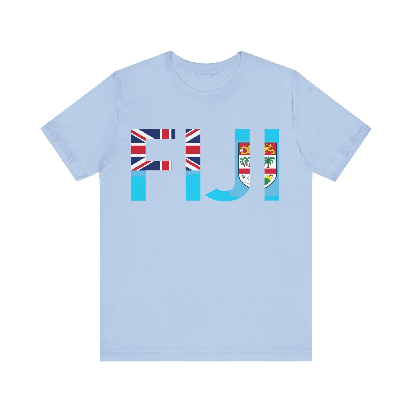 WATCH PARTY FIJI RUGBY Unisex T-Shirts in White and Baby Blue (Fiji)