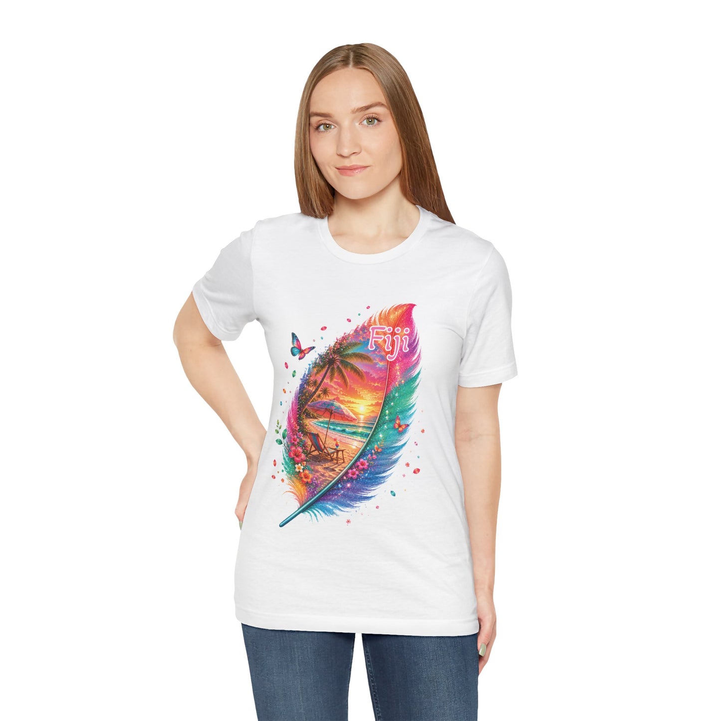 Fiji Vacay/Summer Vibes Unisex T-shirt. (Feather Sunset)