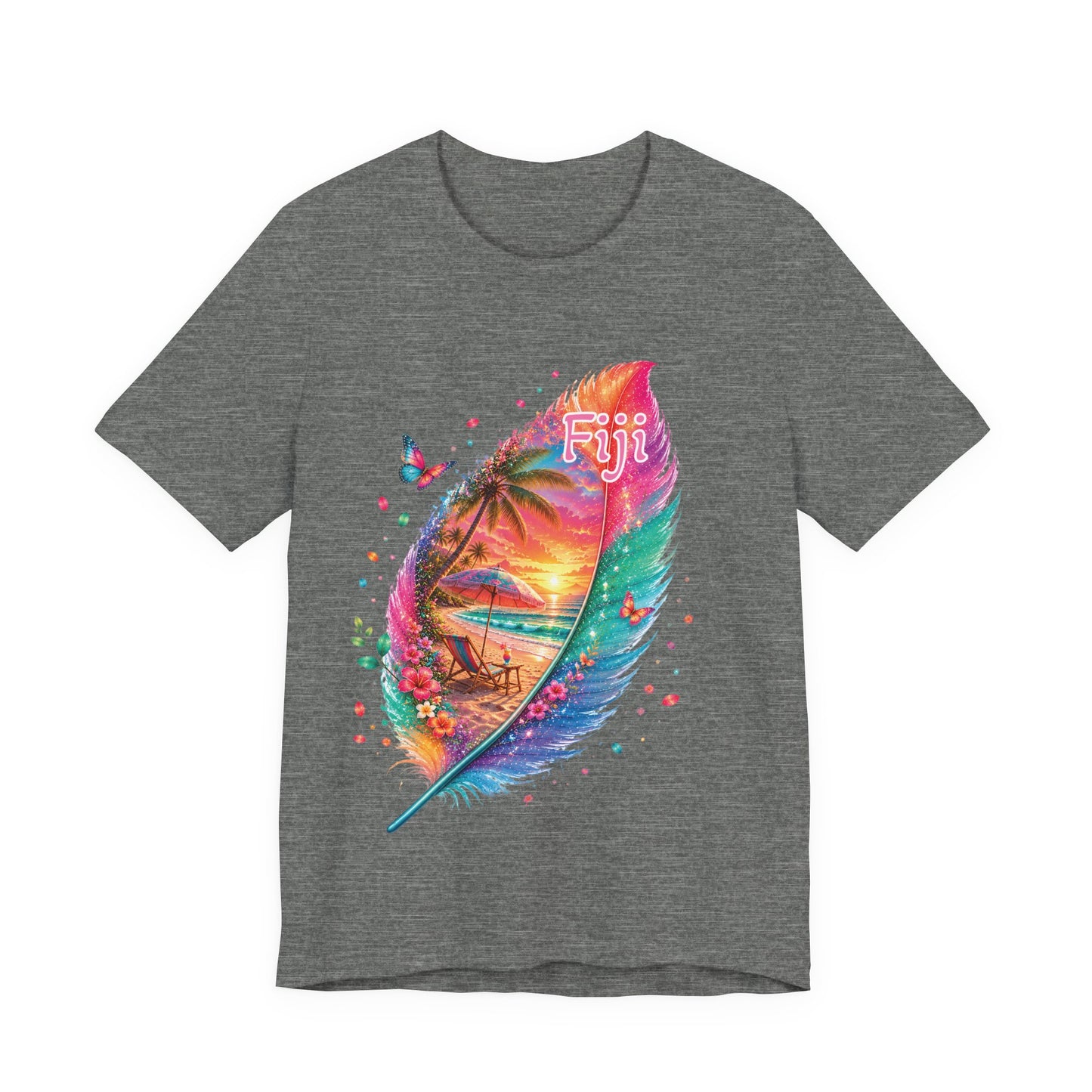 Fiji Vacay/Summer Vibes Unisex T-shirt. (Feather Sunset)