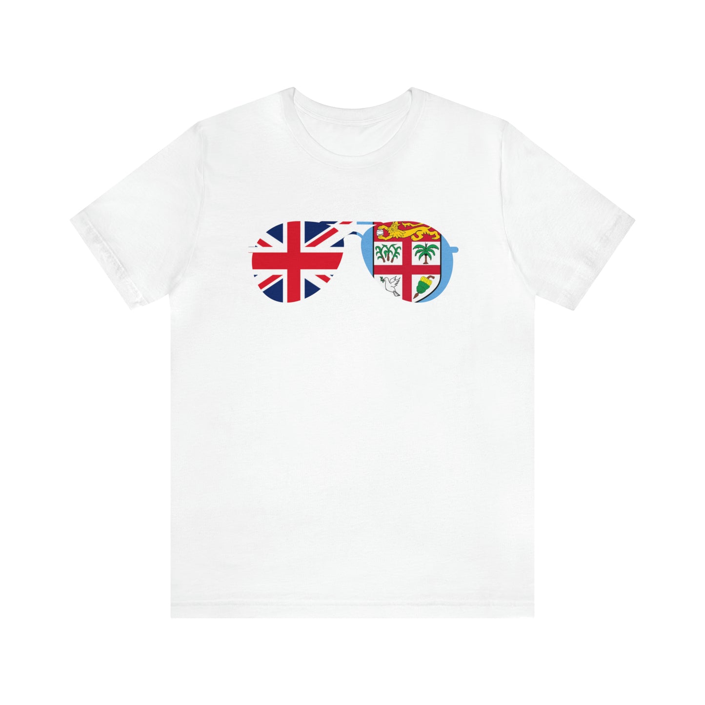 WATCH PARTY FIJI RUGBY Unisex T-Shirts in White and Baby Blue (SUNGLASSES)