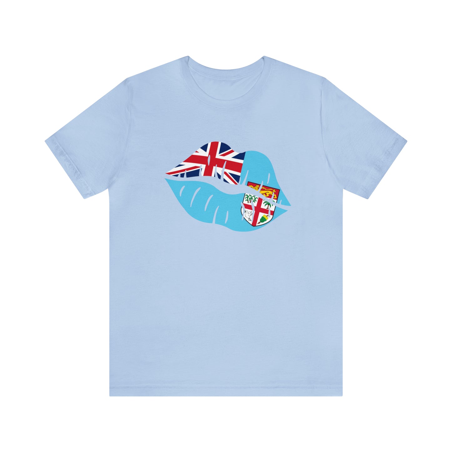 WATCH PARTY FIJI RUGBY Unisex T-Shirts in White and Baby Blue (Kisi)