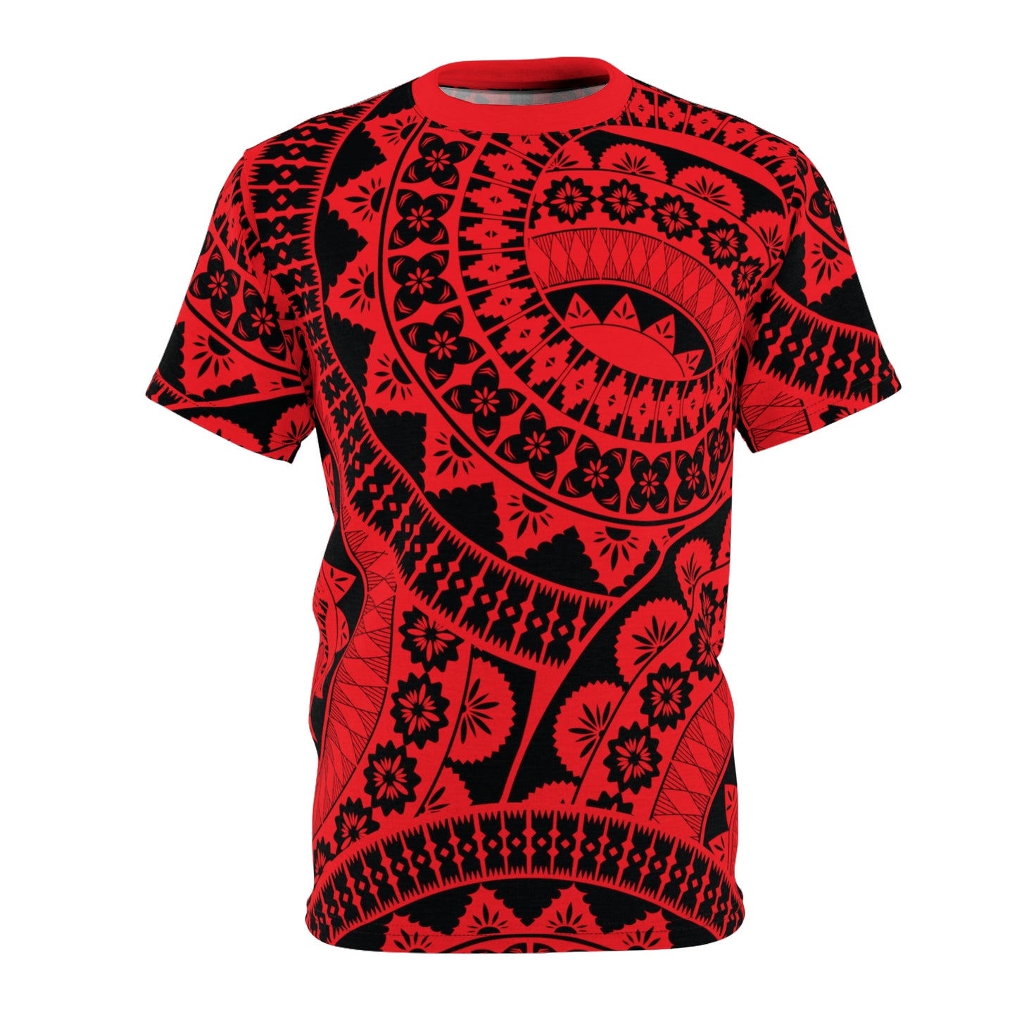 Fijian Masi seamless Pattern Unisex ALL OVER PRINT (AOP) design - Red