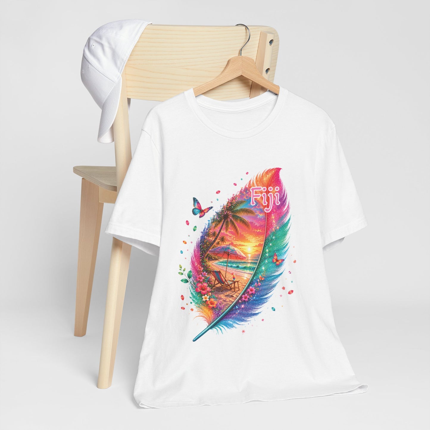 Fiji Vacay/Summer Vibes Unisex T-shirt. (Feather Sunset)
