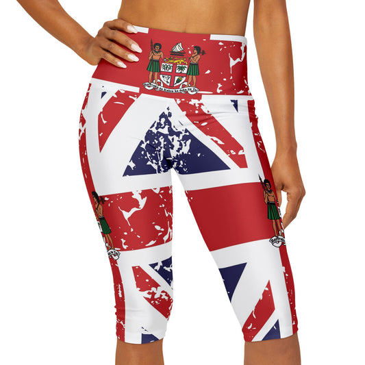 FIJI YOGA CAPRI (Distressed Union Jack with Fiji Coat of Arms)