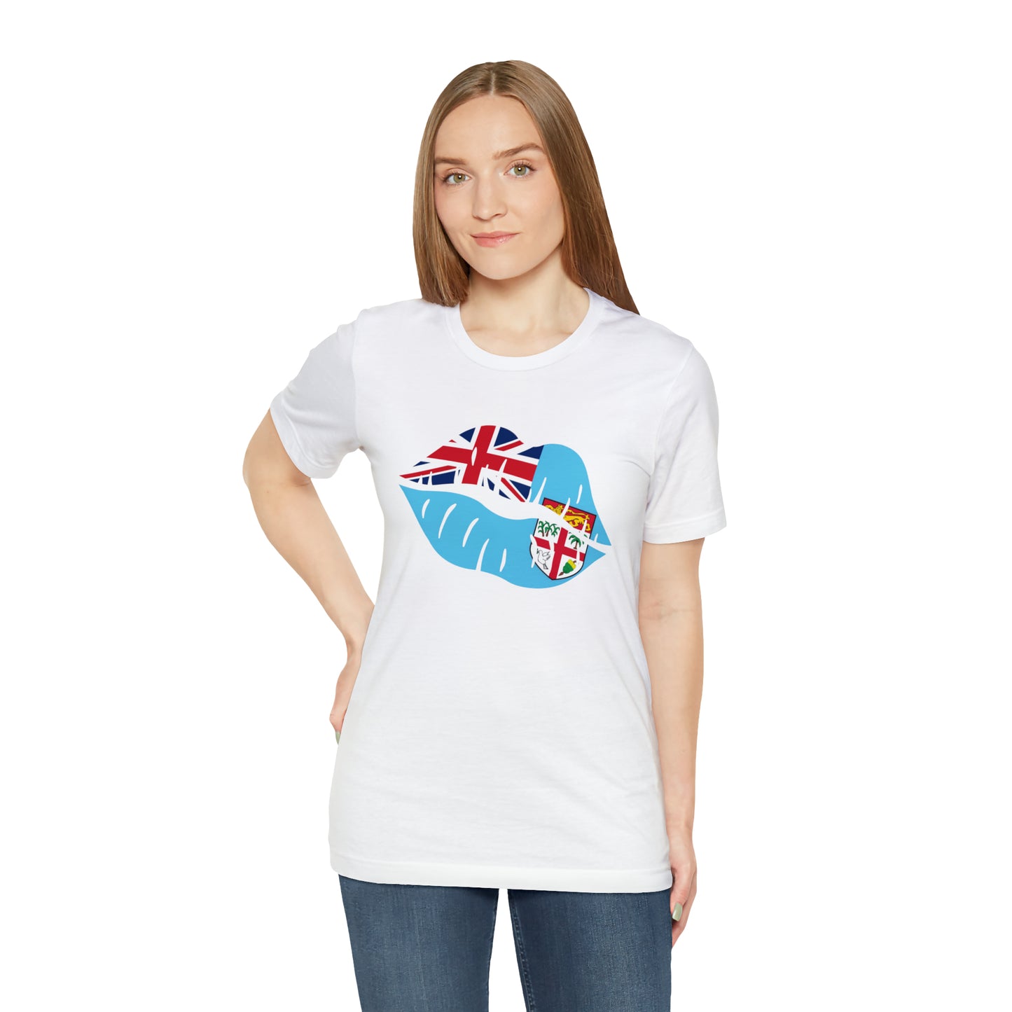 WATCH PARTY FIJI RUGBY Unisex T-Shirts in White and Baby Blue (Kisi)