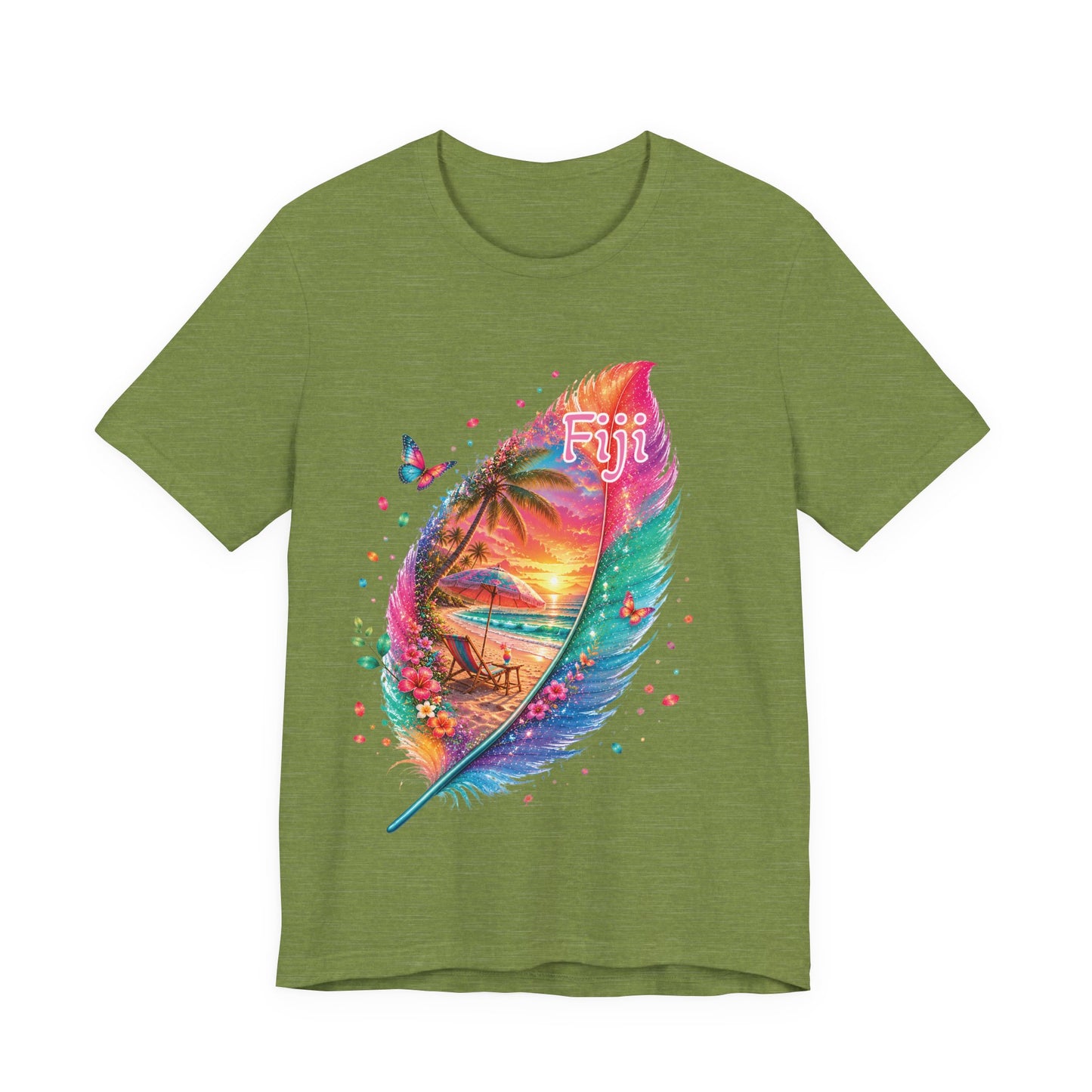 Fiji Vacay/Summer Vibes Unisex T-shirt. (Feather Sunset)