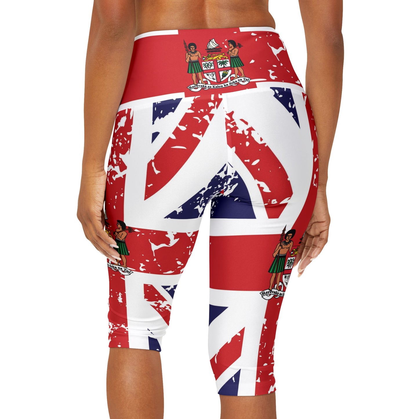 FIJI YOGA CAPRI (Distressed Union Jack with Fiji Coat of Arms)