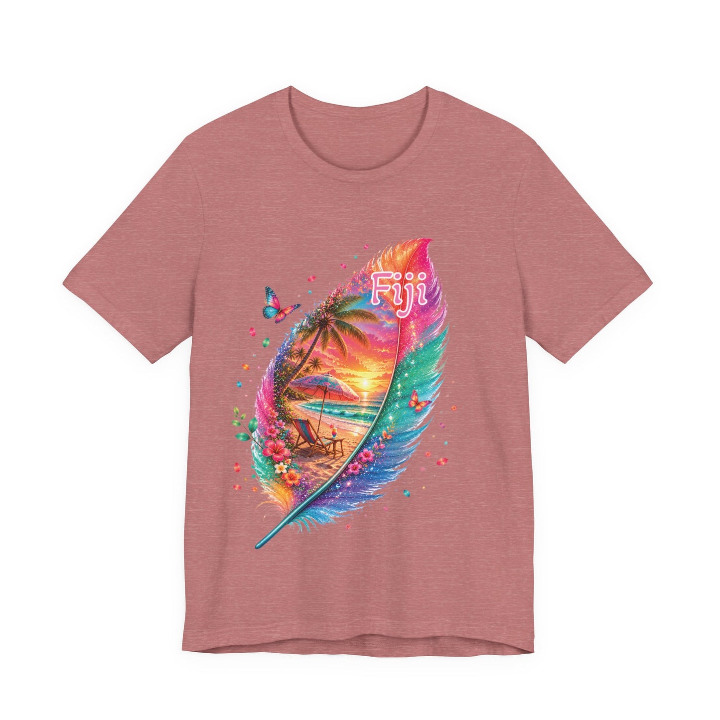 Fiji Vacay/Summer Vibes Unisex T-shirt. (Feather Sunset)