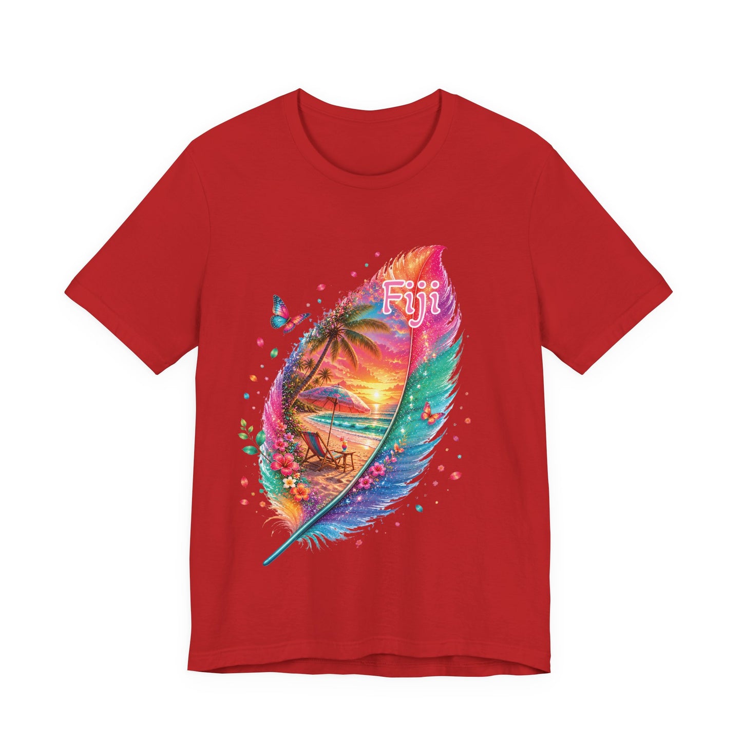 Fiji Vacay/Summer Vibes Unisex T-shirt. (Feather Sunset)