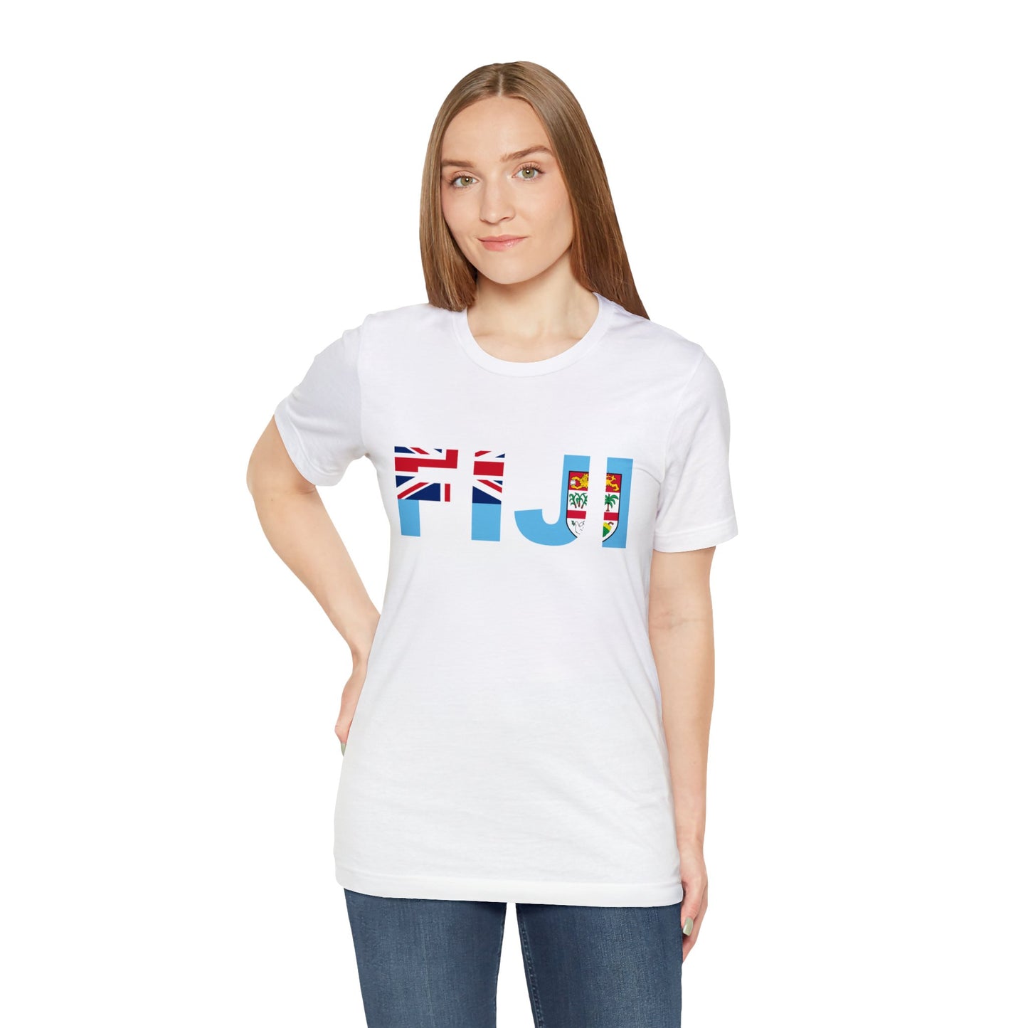 WATCH PARTY FIJI RUGBY Unisex T-Shirts in White and Baby Blue (Viti)