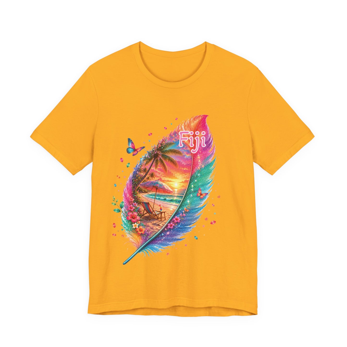 Fiji Vacay/Summer Vibes Unisex T-shirt. (Feather Sunset)