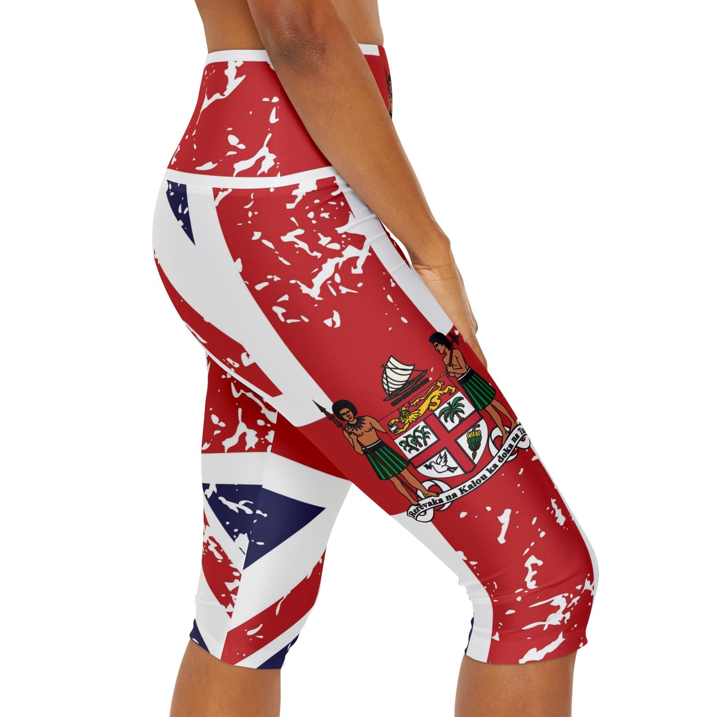 FIJI YOGA CAPRI (Distressed Union Jack with Fiji Coat of Arms)