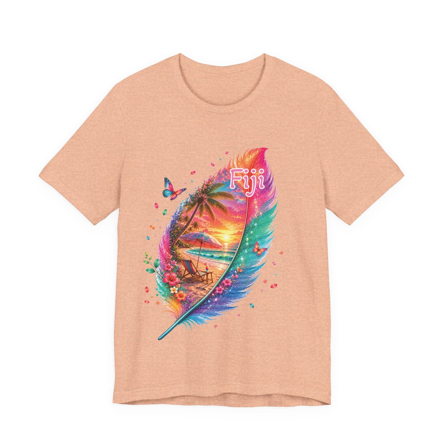 Fiji Vacay/Summer Vibes Unisex T-shirt. (Feather Sunset)