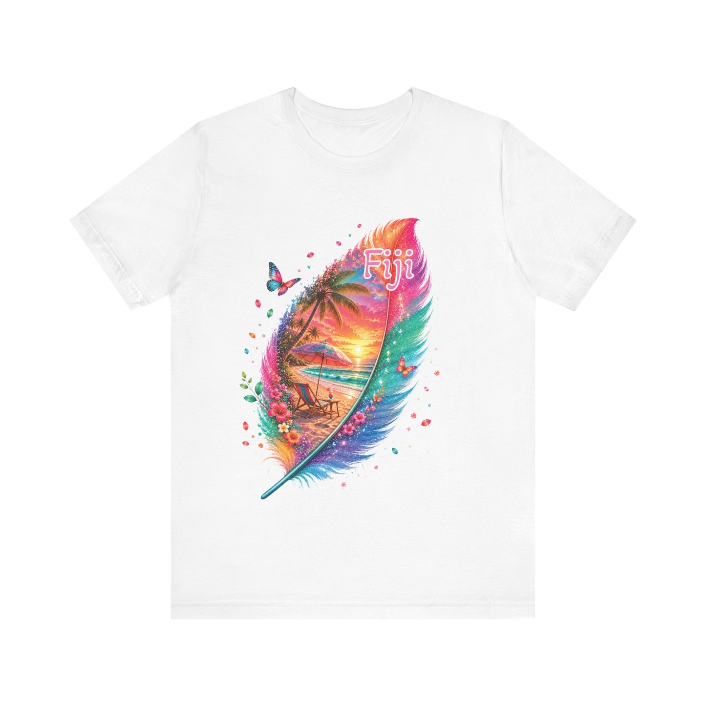 Fiji Vacay/Summer Vibes Unisex T-shirt. (Feather Sunset)