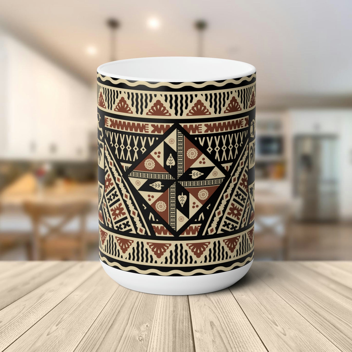 Fiji Tapa/Masi Design Ceramic Mug 15oz