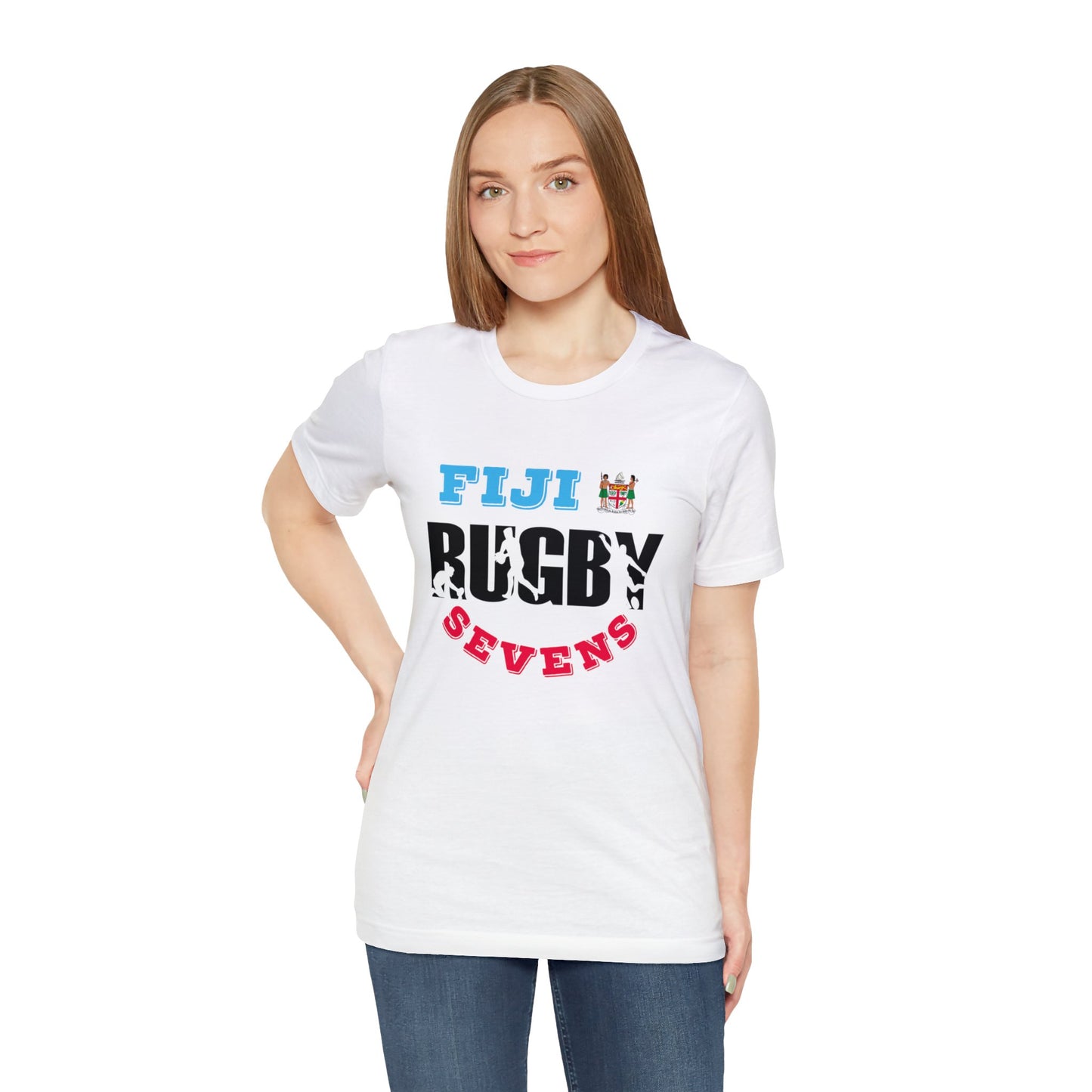 WATCH PARTY FIJI RUGBY Unisex T-Shirts in White and Baby Blue (SEVENS)