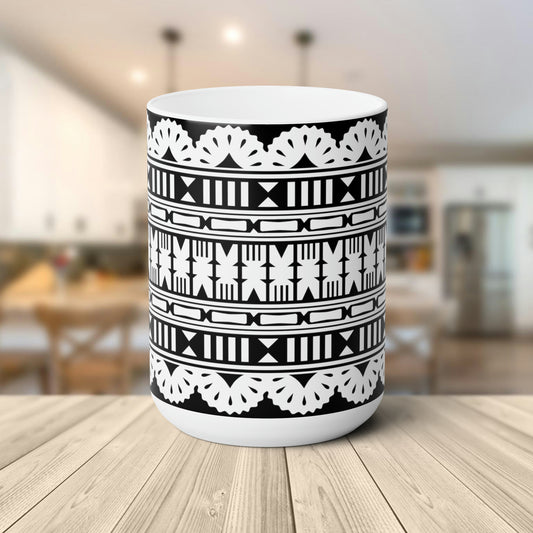 Fiji Tapa/Masi Design Ceramic Mug 15oz