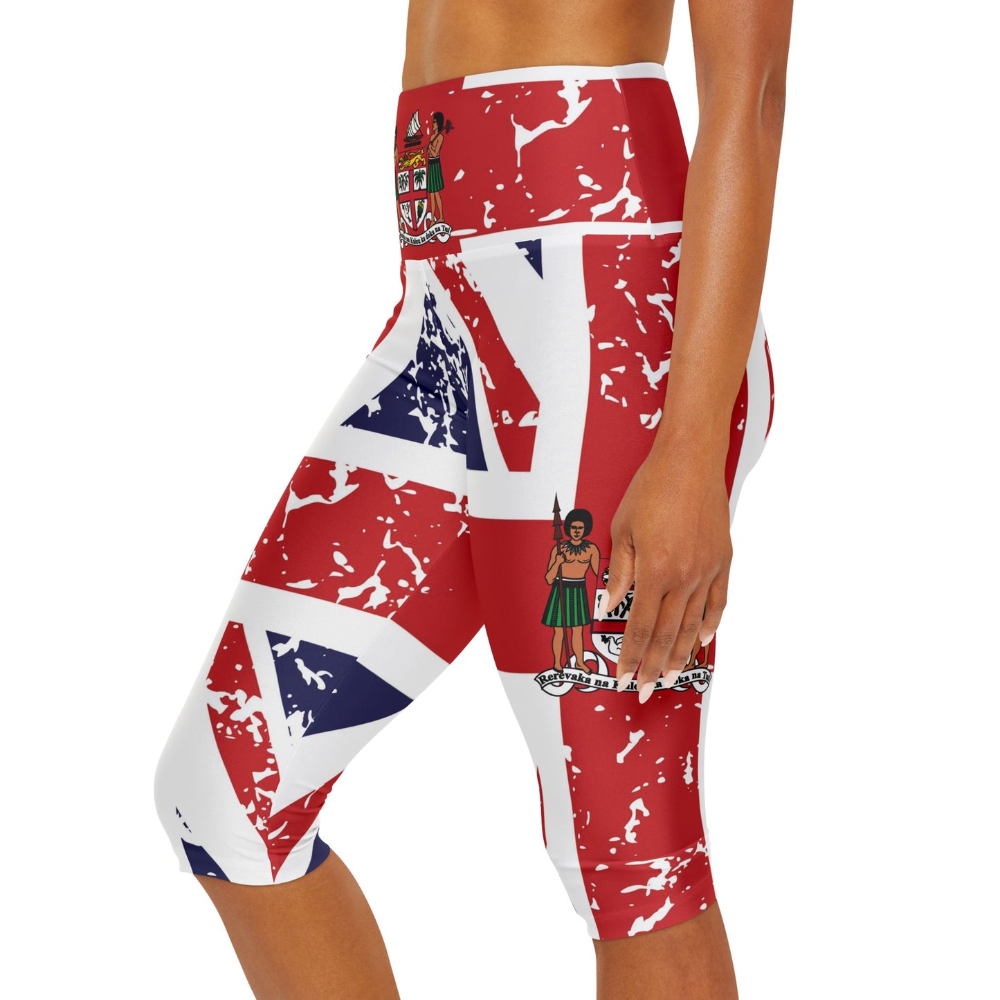 FIJI YOGA CAPRI (Distressed Union Jack with Fiji Coat of Arms)