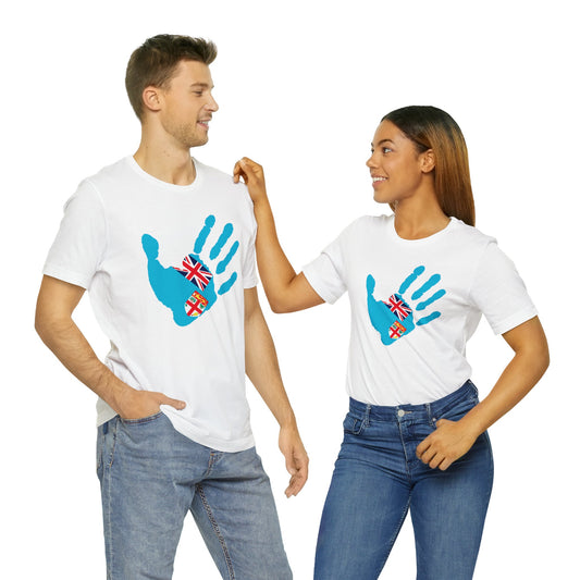 WATCH PARTY FIJI RUGBY Unisex T-Shirts in White and Baby Blue (Liga)