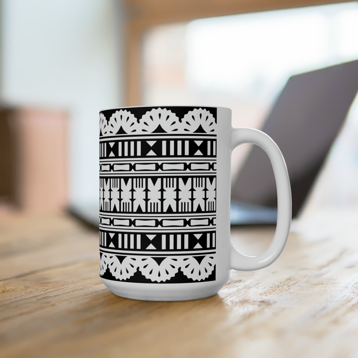 Fiji Tapa/Masi Design Ceramic Mug 15oz