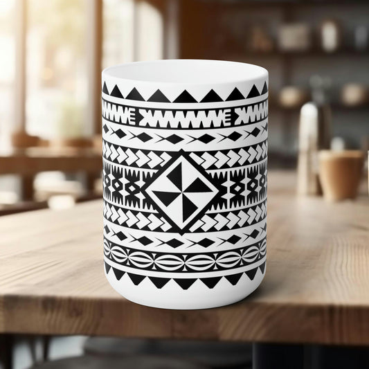 Fiji Tapa/Masi Design Ceramic Mug 15oz